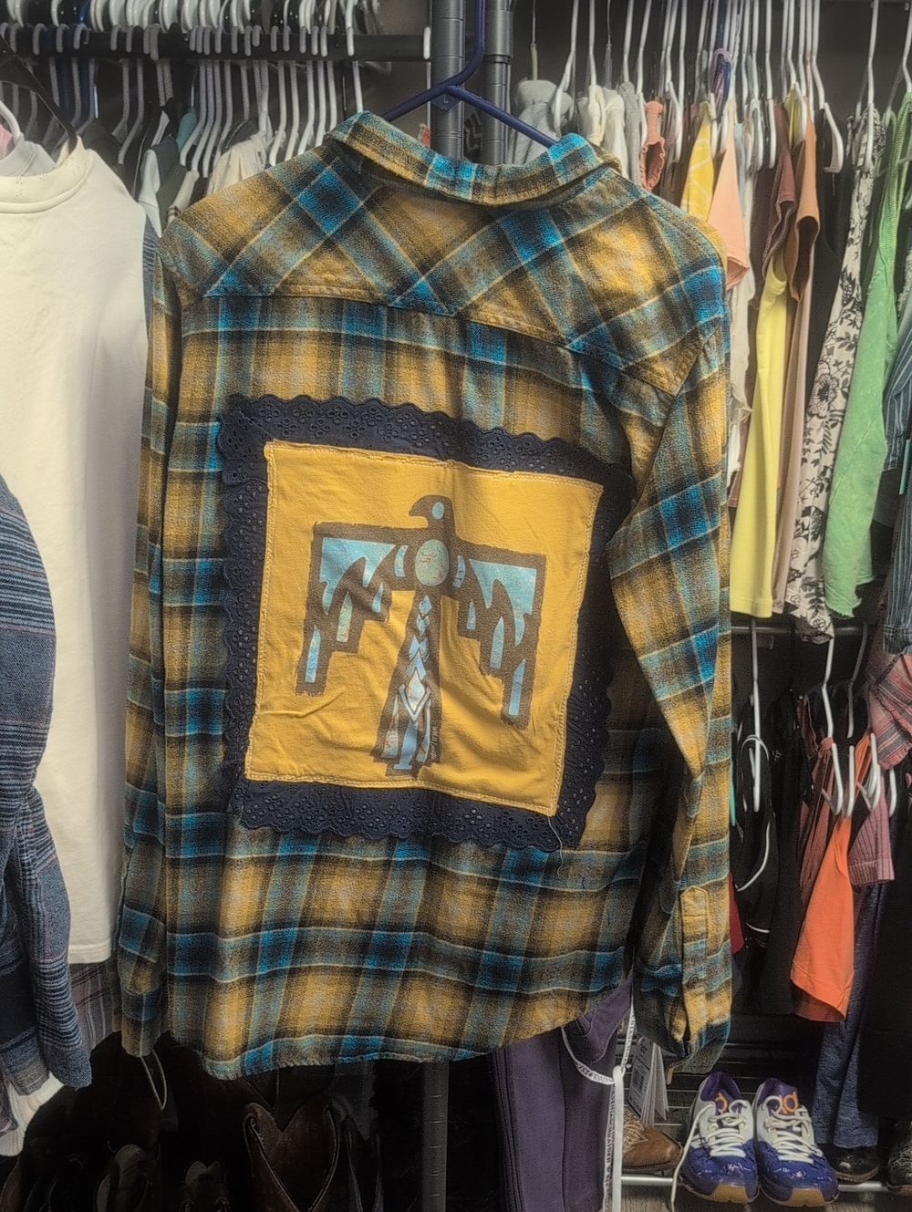 Thunderbird Graphic Upcycled Flannel